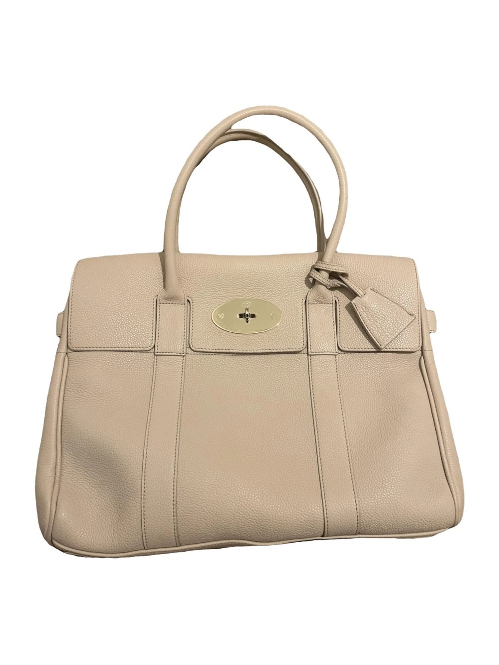 Mulberry Bayswater Small Classic Grain H656 Buttercream Leather Tote in Cream